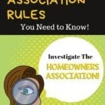 Homeowner's Association Rules